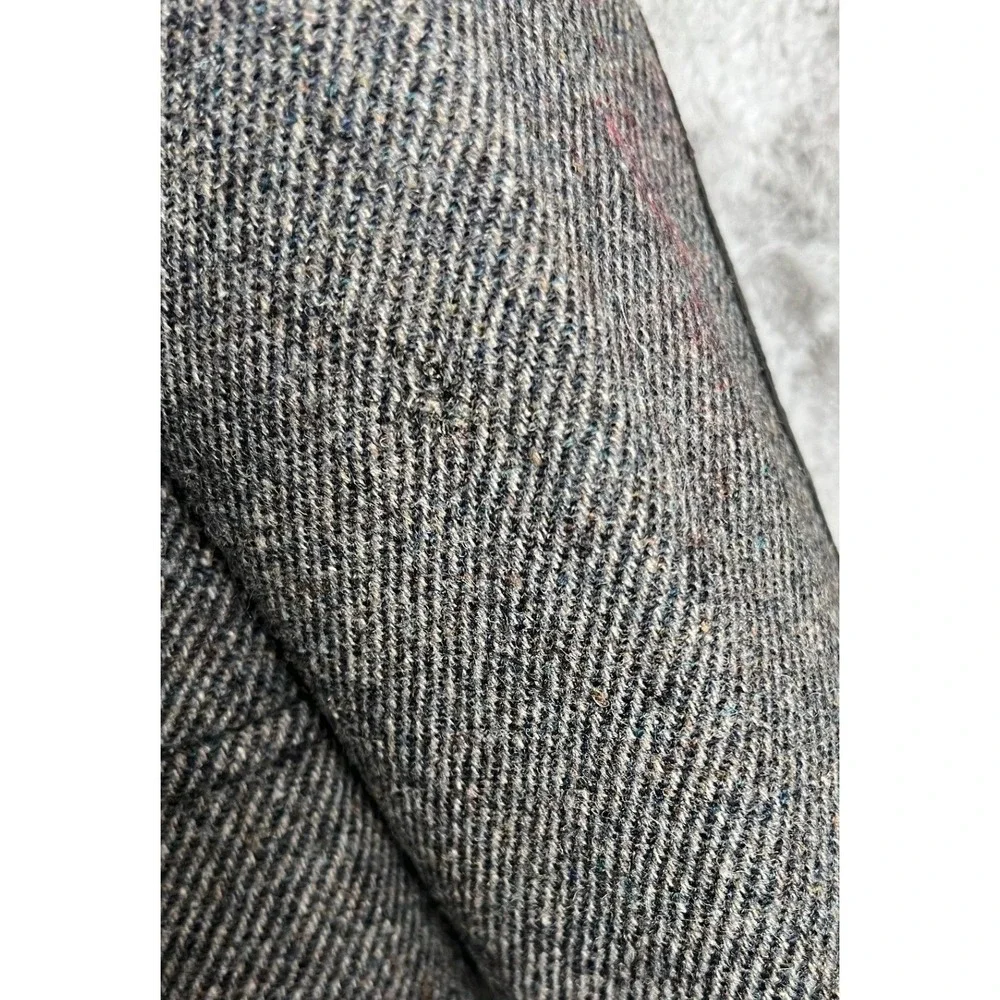Vtg Pendleton 40 Grey Tweed Wool Blazer Black Yoke Sport Coat Made in USA Mens